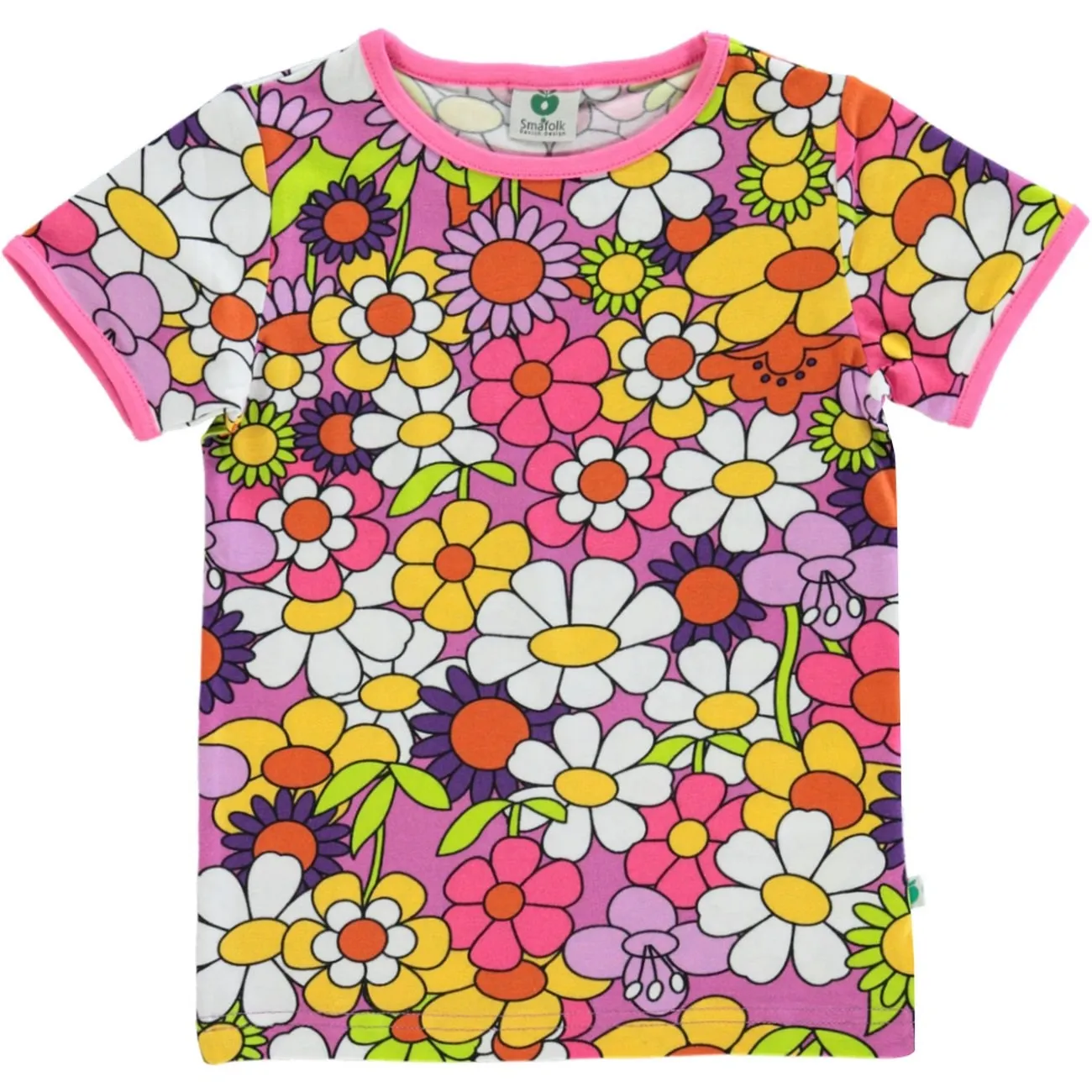 Småfolk Spring Pink T-Shirt With Flowers