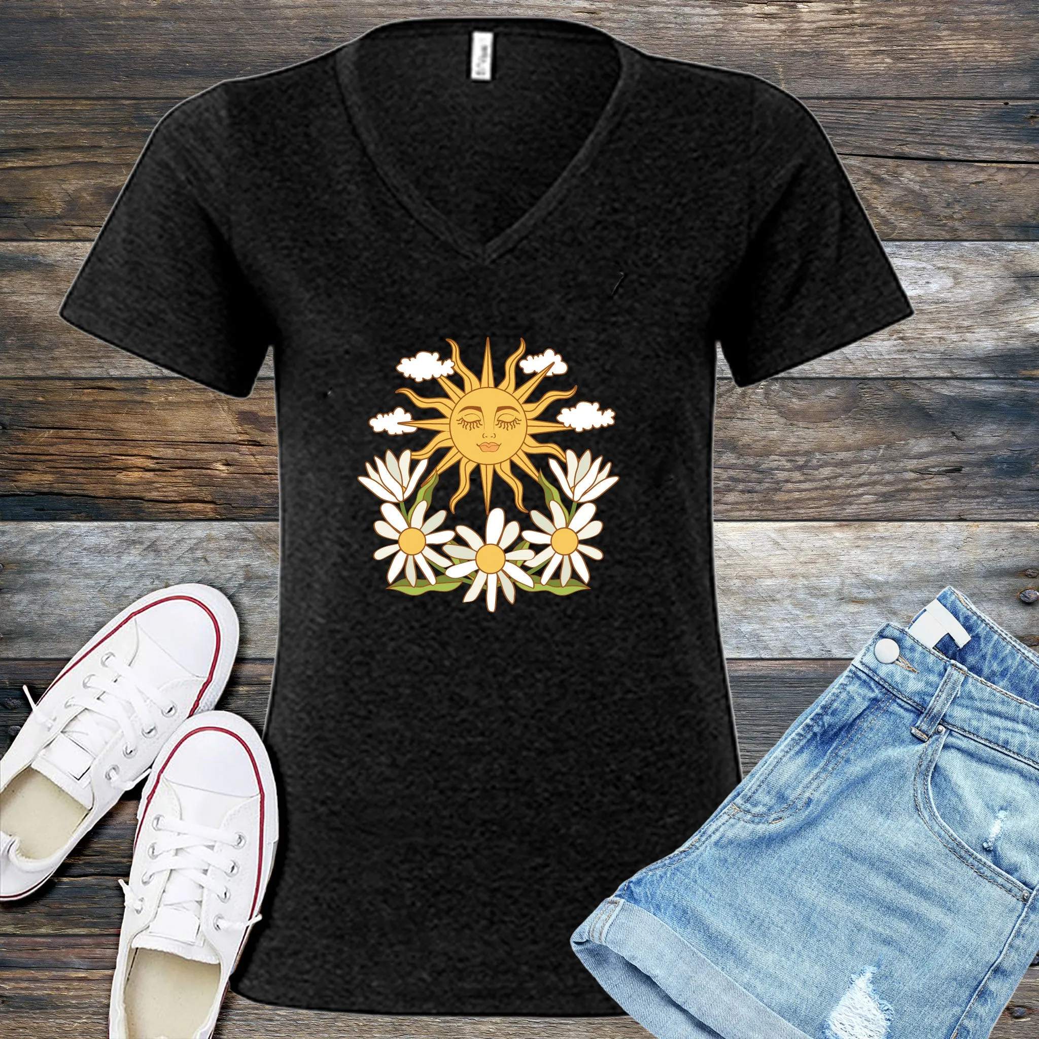 Smiling Daisy Sun V-Neck