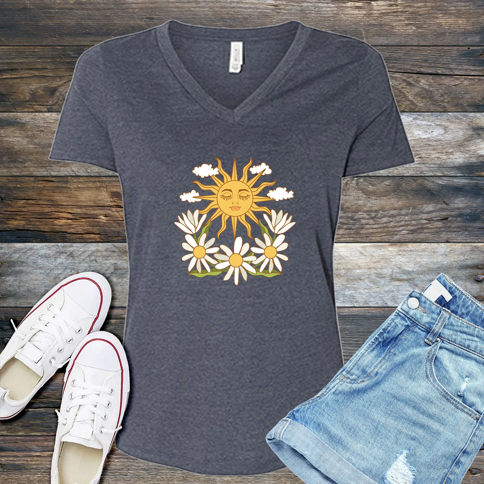 Smiling Daisy Sun V-Neck