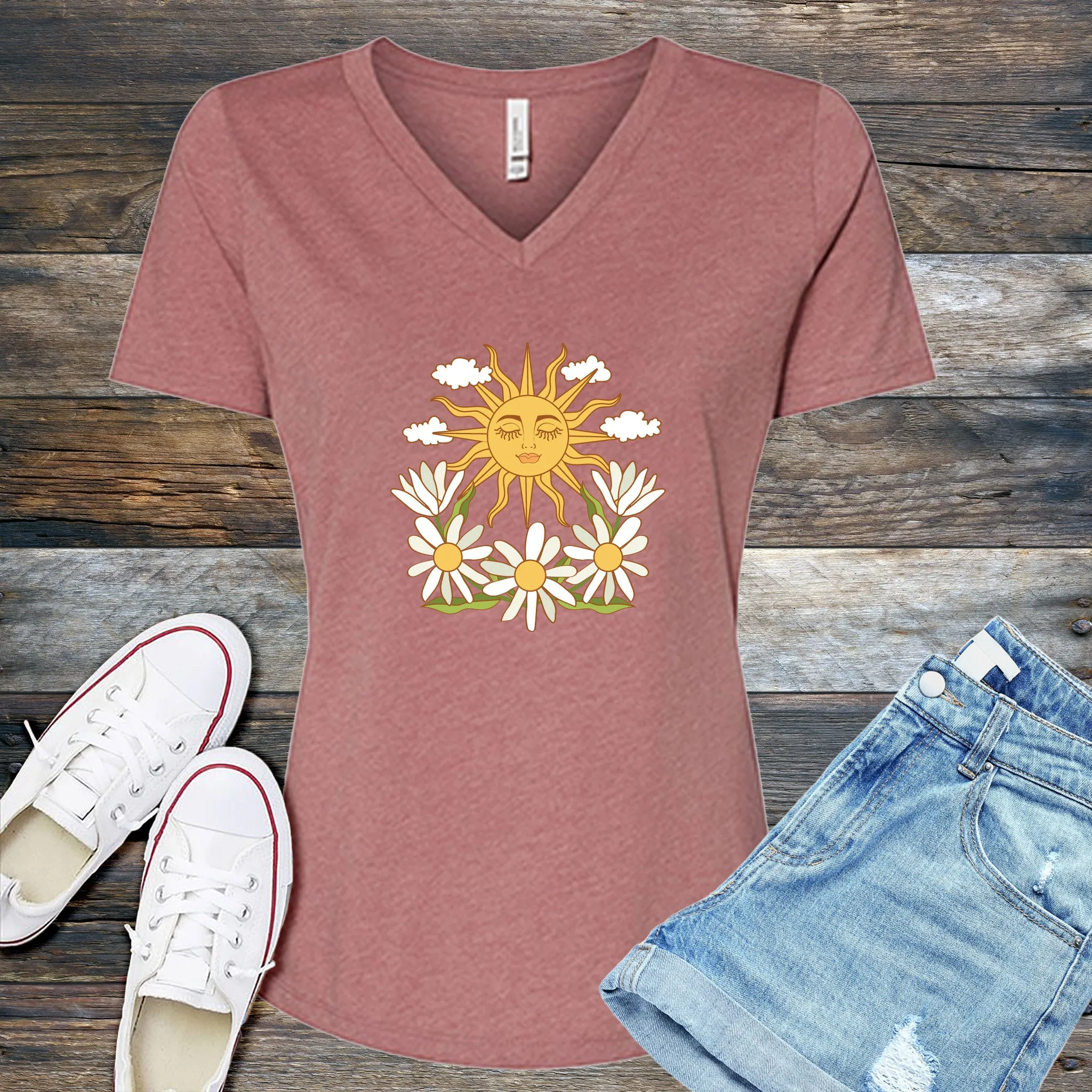 Smiling Daisy Sun V-Neck