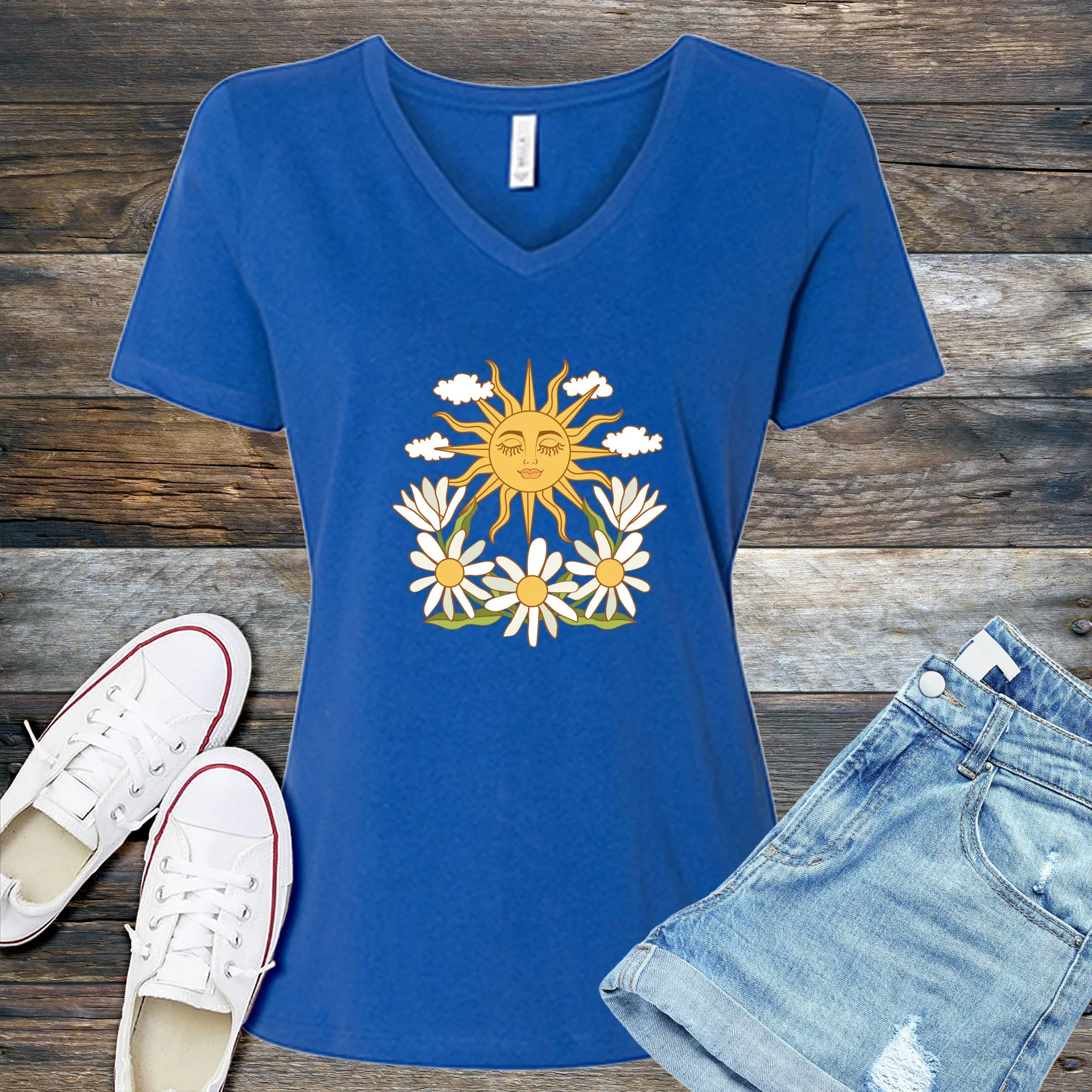 Smiling Daisy Sun V-Neck