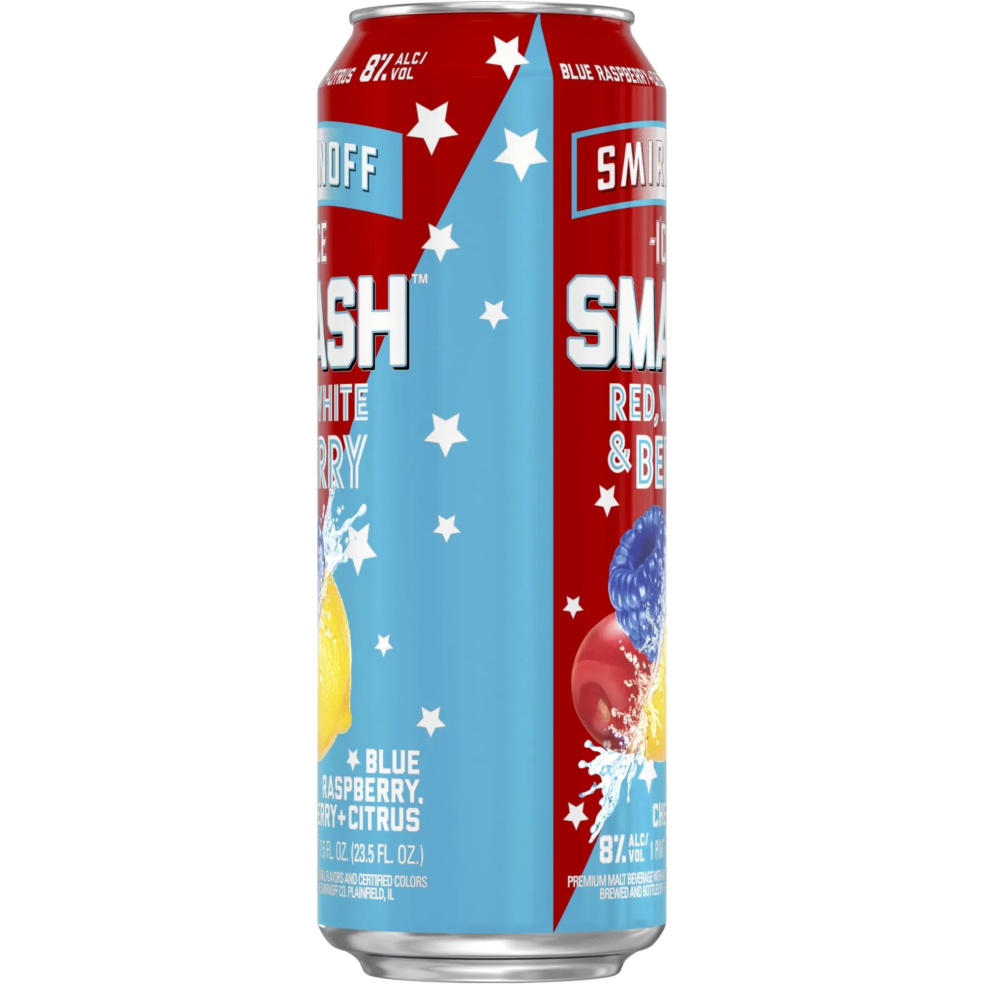 Smirnoff Ice Smash Red, White, & Berry, 23.5oz Single Can, 8% ABV