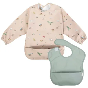 Smock Bib 2-pc Set - Dinosaur