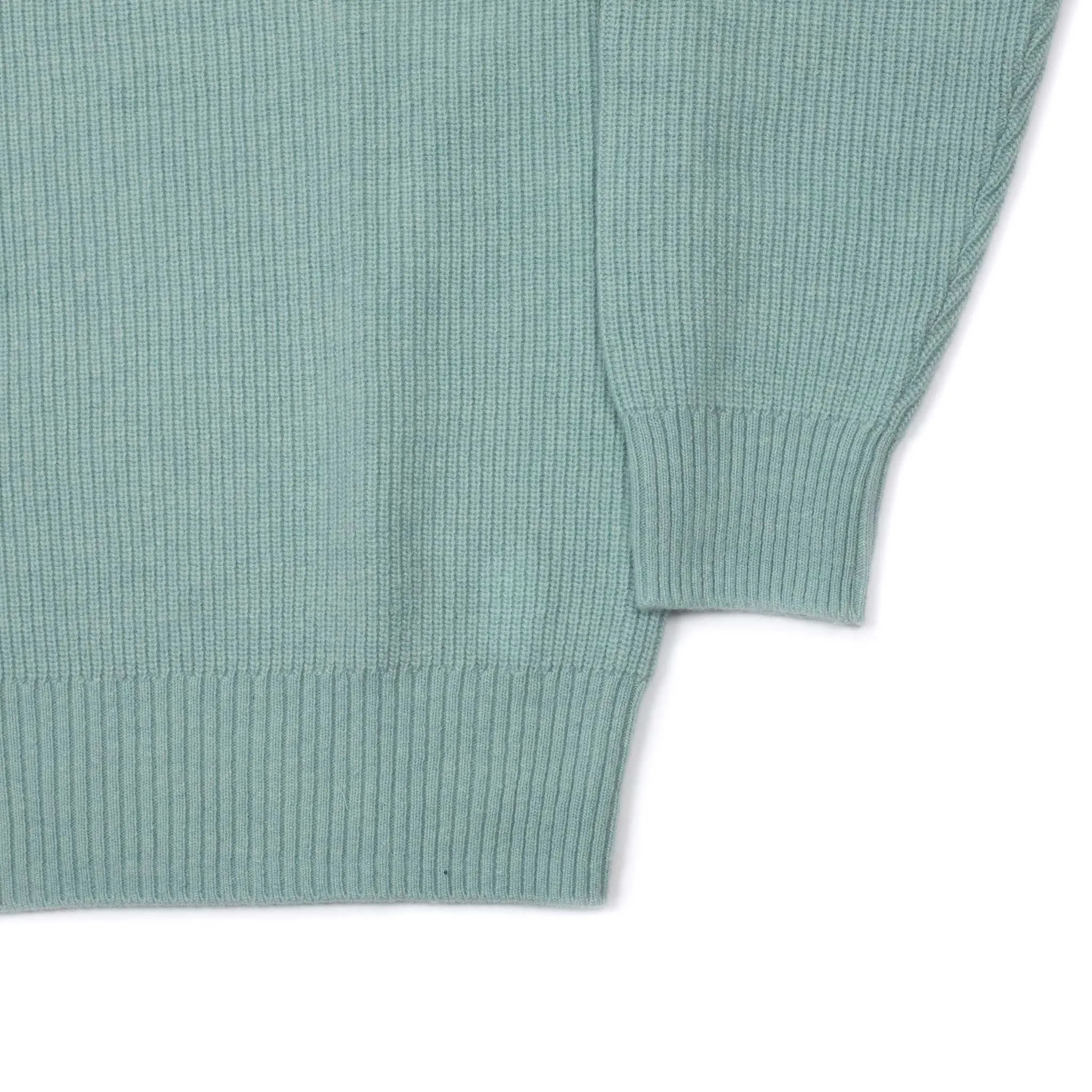 Smock sweater in mint heavyweight wool and cashmere