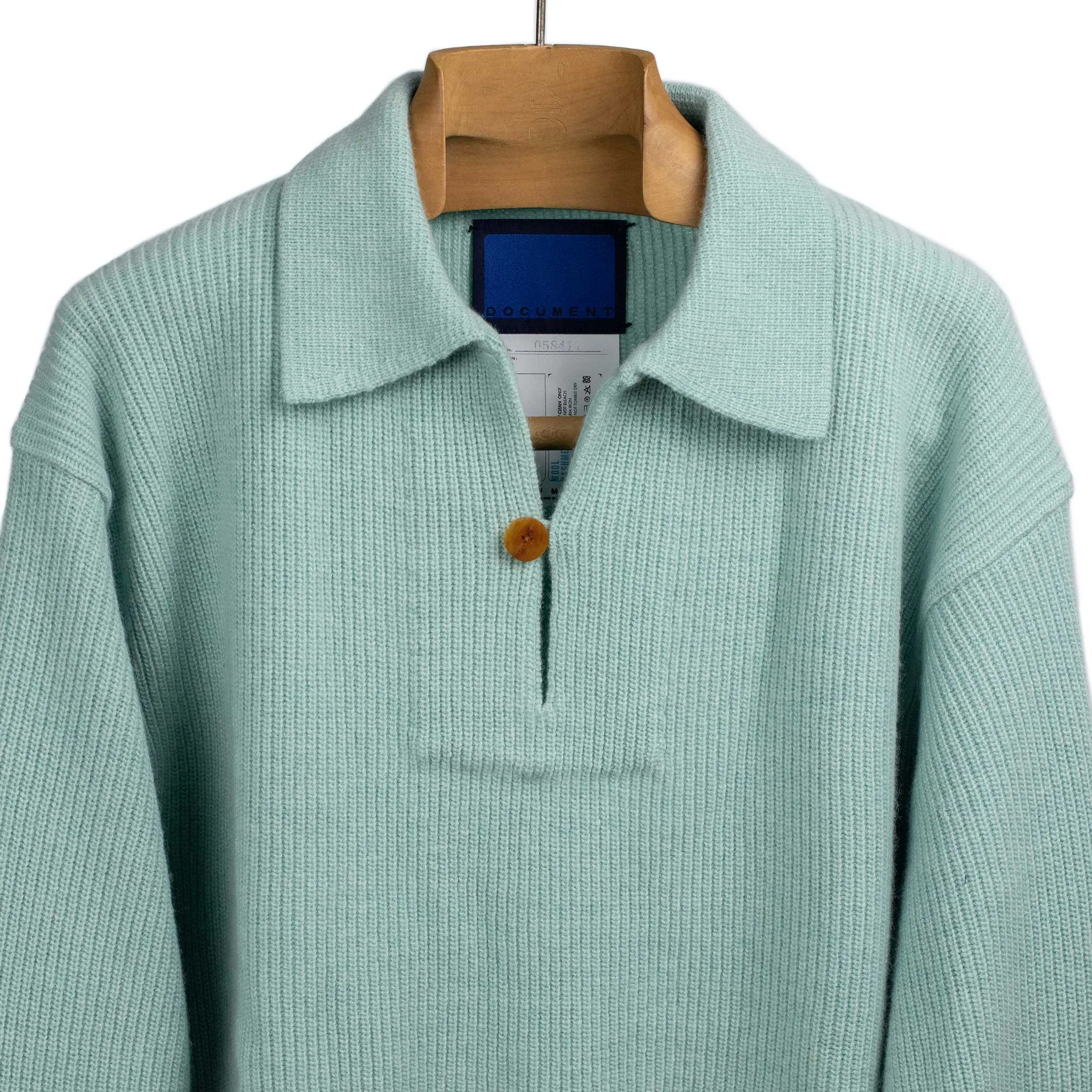 Smock sweater in mint heavyweight wool and cashmere