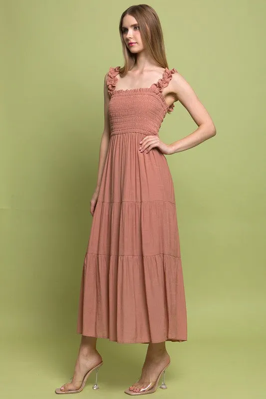 Smocked Bodice Maxi Dress