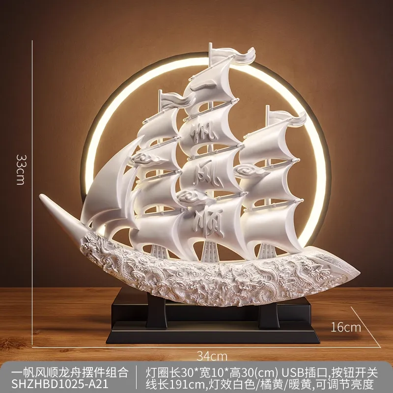 Smooth Sailboat Home Office Decorations Quality Luxury High-End Elegant Style