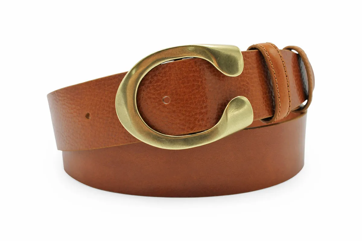 Smooth Supple Honey Toned Flattened C Belt