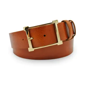 Smooth Supple Honey Toned Frame Belt