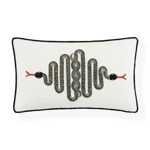 Snake Embroidered Cushion