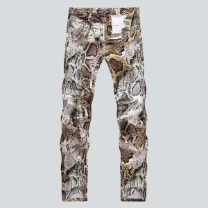 Snake style men's jeans