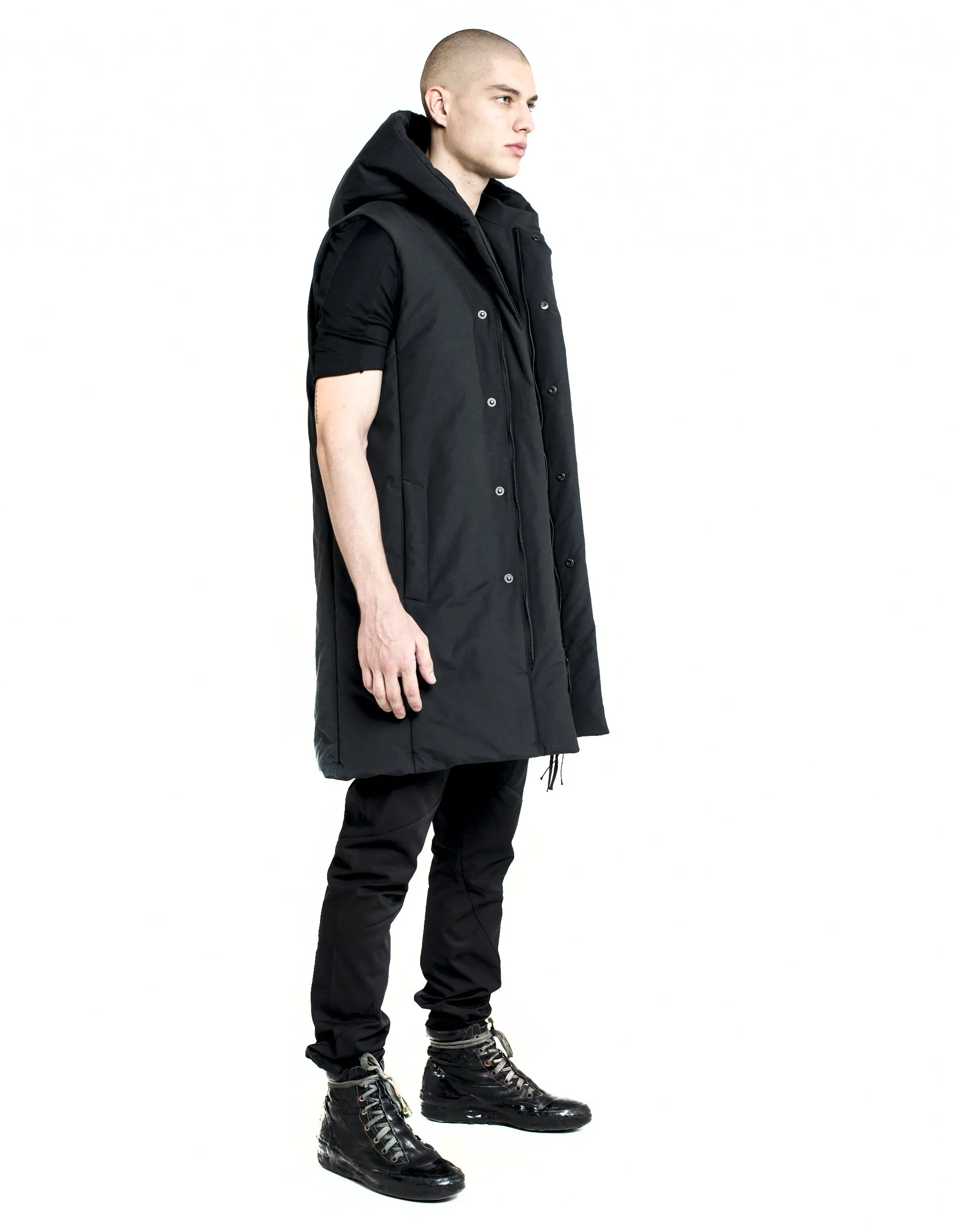 Snap-Closure Hooded Vest