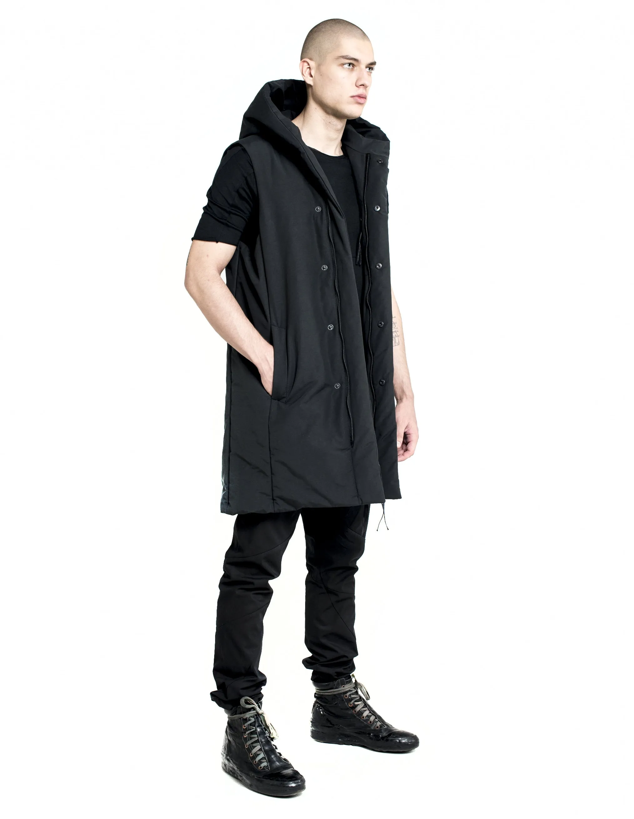 Snap-Closure Hooded Vest