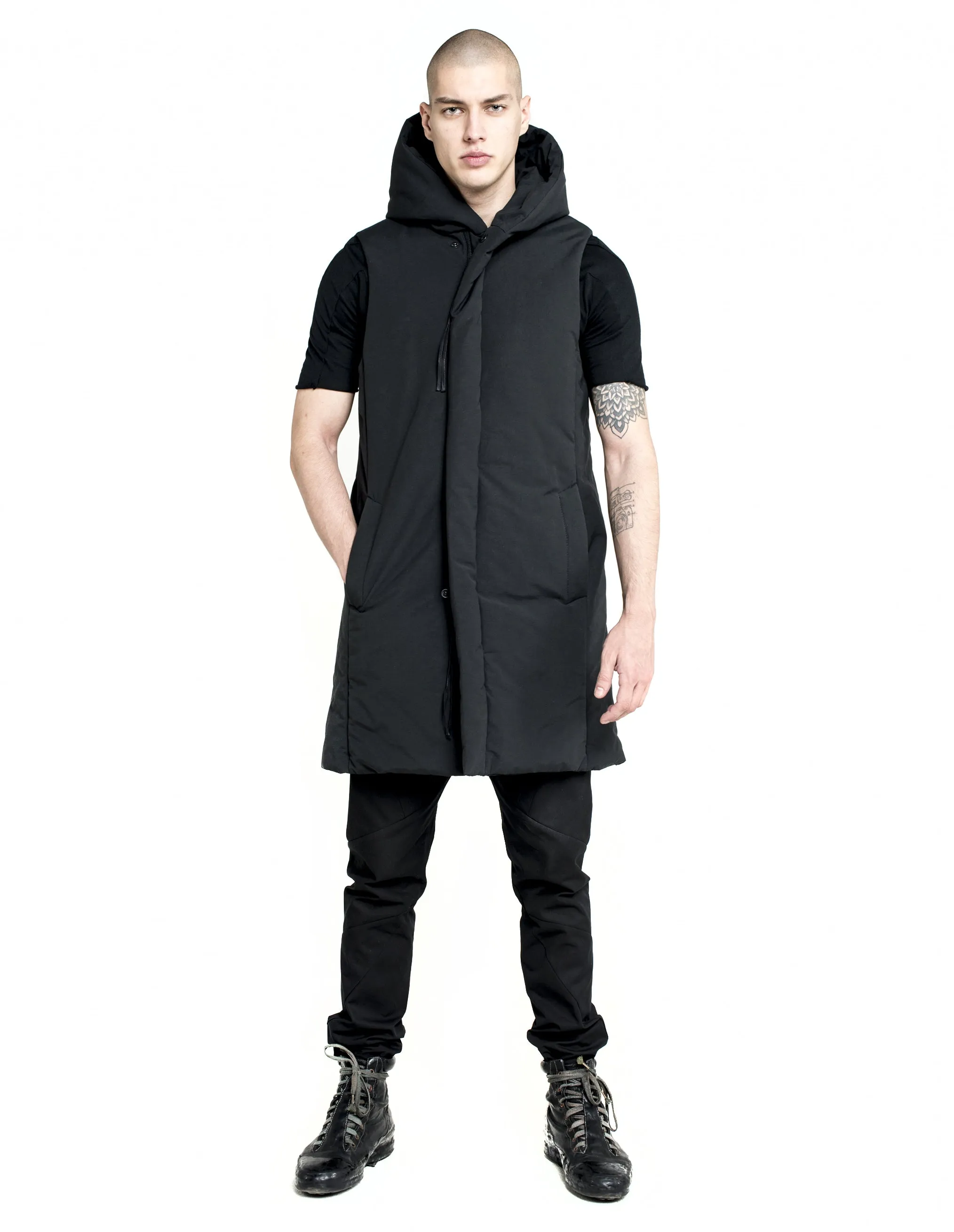 Snap-Closure Hooded Vest