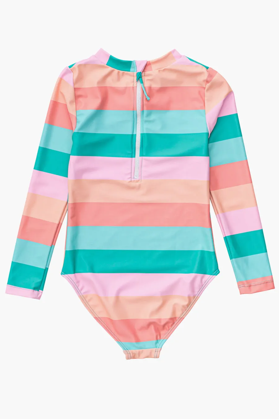 Snapper Rock Sunset Stripe Long Sleeve Swimsuit