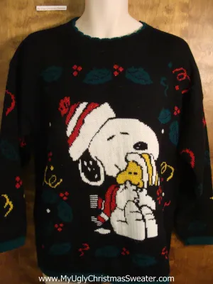 Snoopy and Woodstock 80s Tacky Christmas Sweater