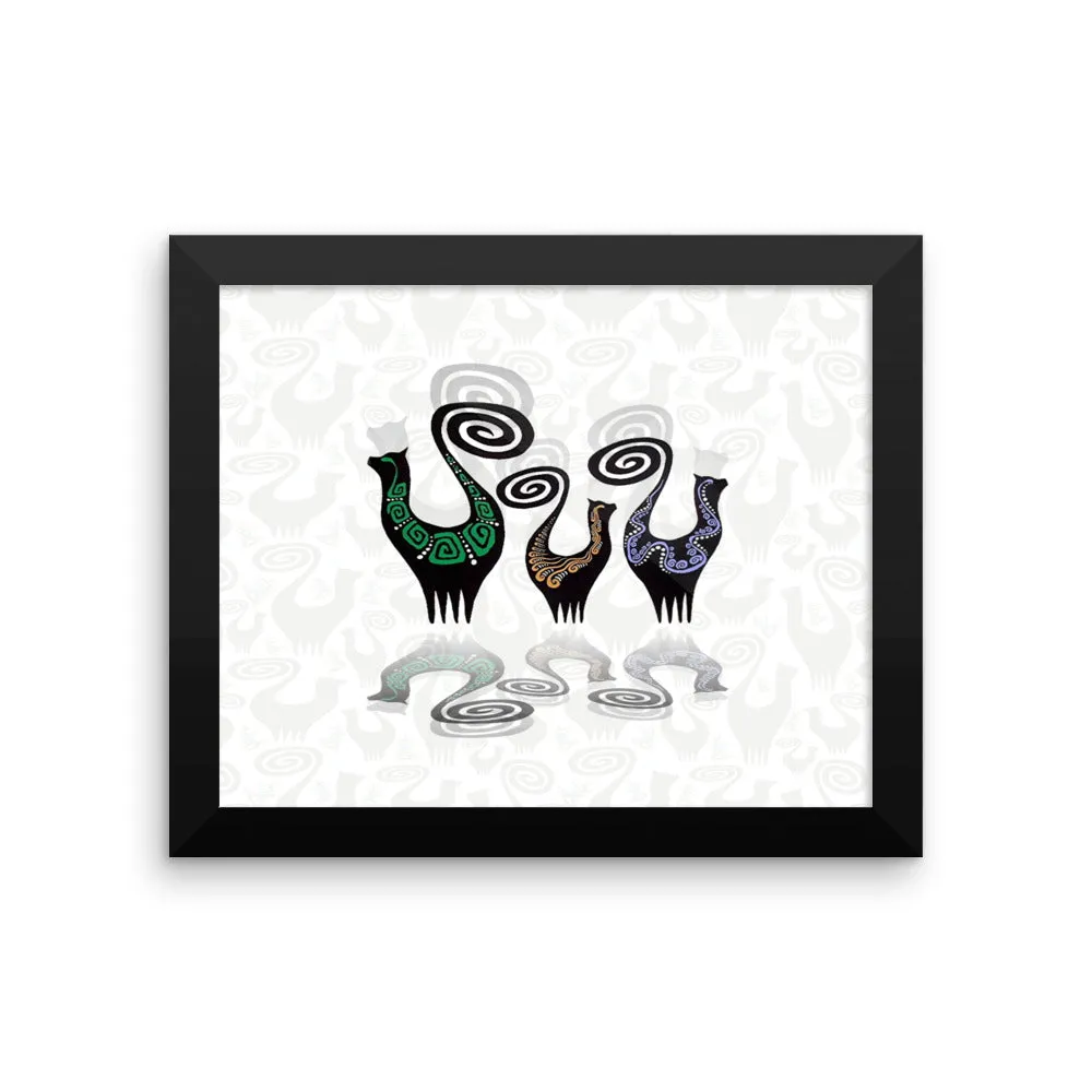 SNOOTY CATS Framed poster