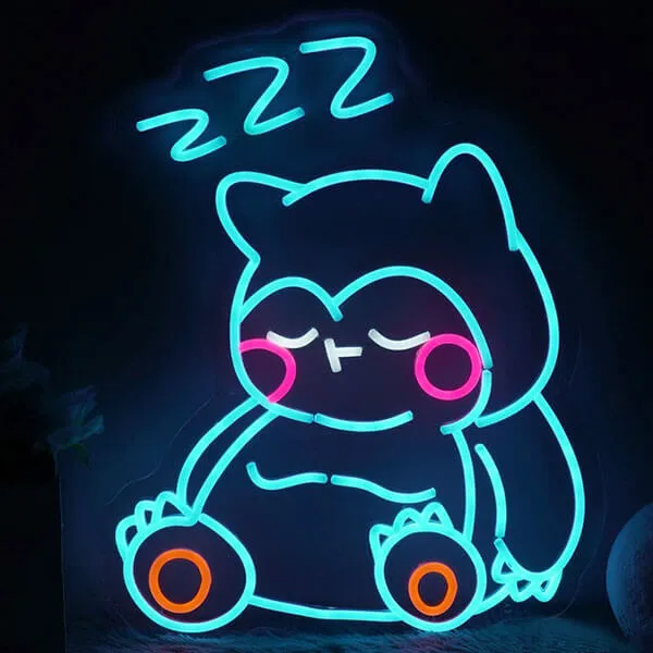 Snorlax Neon Wall Art