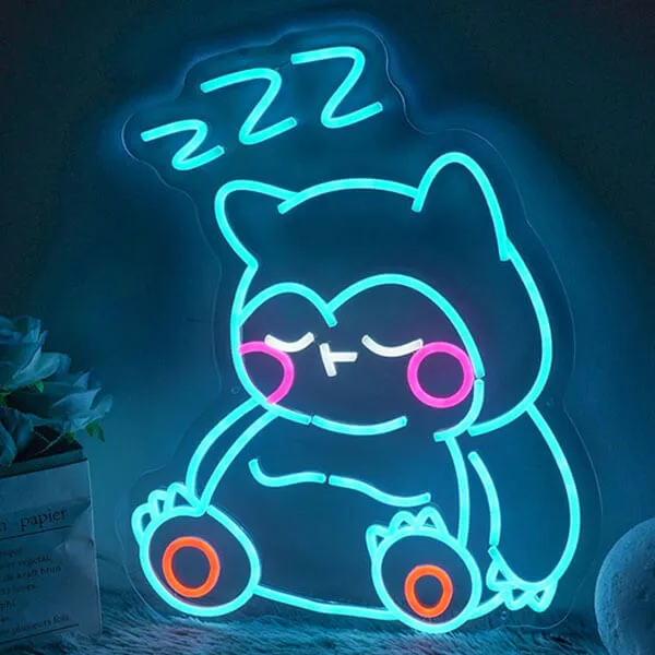 Snorlax Neon Wall Art