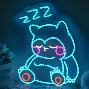 Snorlax Neon Wall Art