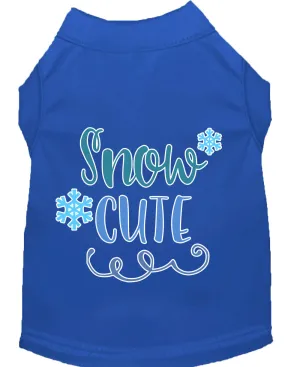 Snow Cute Screen Print Dog Shirt Blue Xs