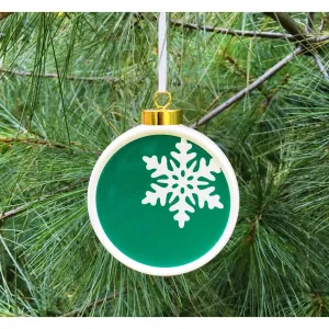 Snowflake Christmas Ornament in Green