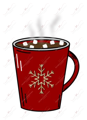 Snowflake hot cocoa coffee cup - ready to press sublimation transfer print