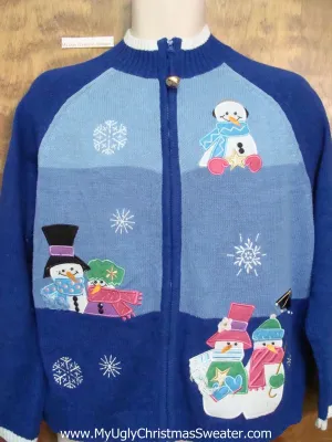 Snowman Love Theme Ugly Festive Xmas Sweater