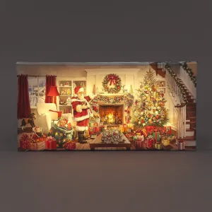 SnowTime 60cm Battery Operated Santa in Room LED Canvas