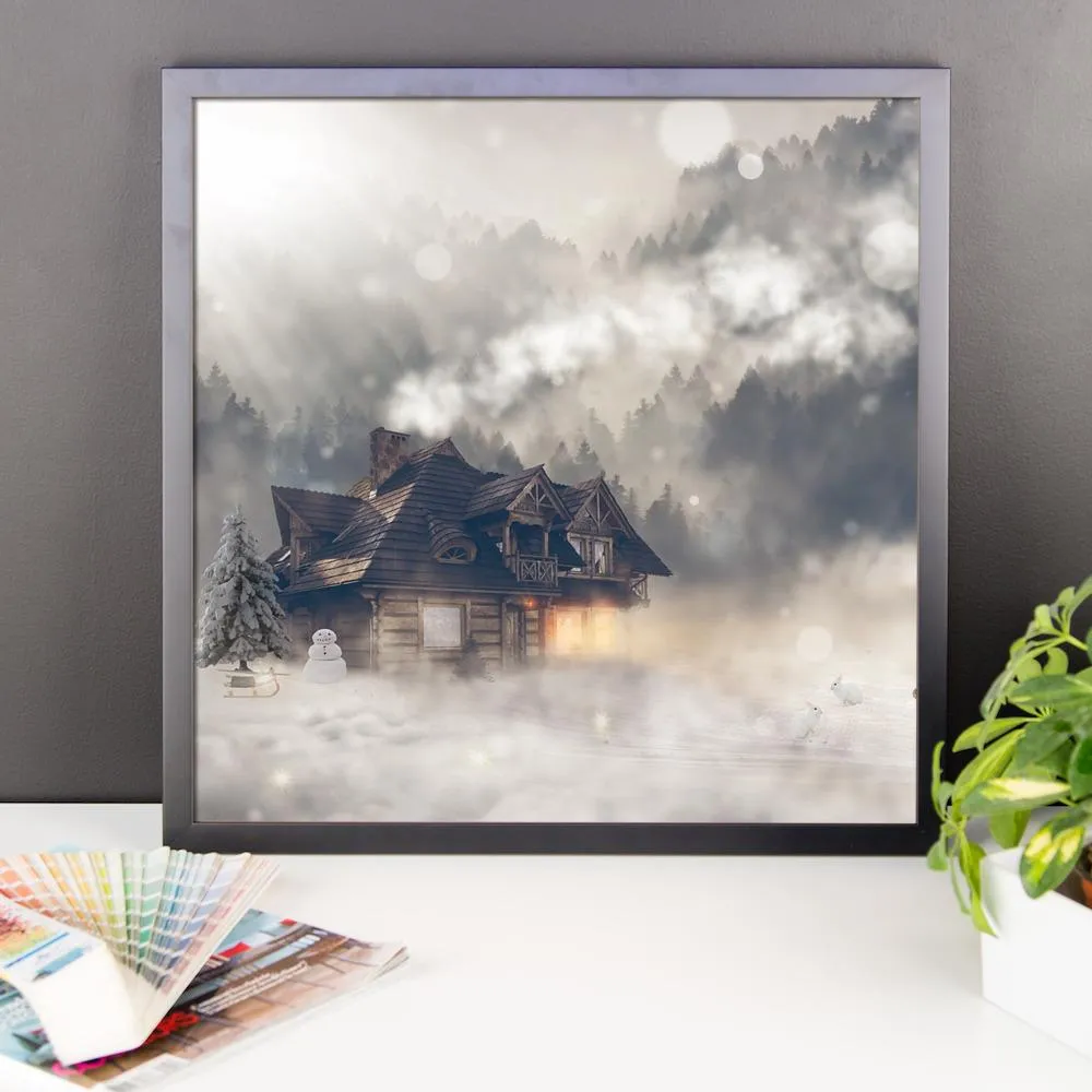 Snowy Fantasy House Framed Photo Poster Wall Art Decoration Decor For Bedroom Living Room