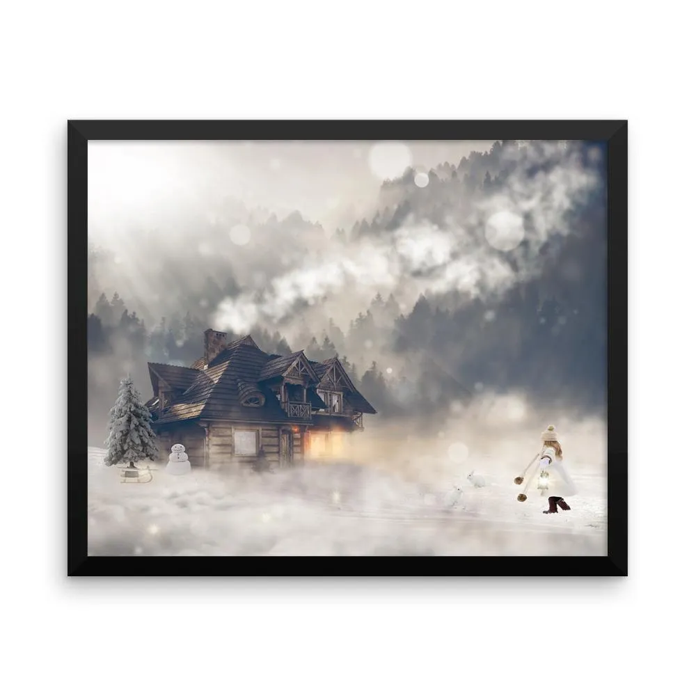 Snowy Fantasy House Framed Photo Poster Wall Art Decoration Decor For Bedroom Living Room