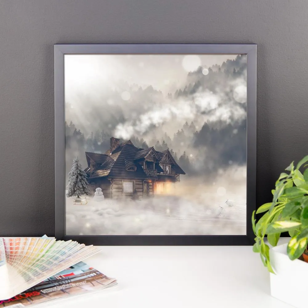 Snowy Fantasy House Framed Photo Poster Wall Art Decoration Decor For Bedroom Living Room