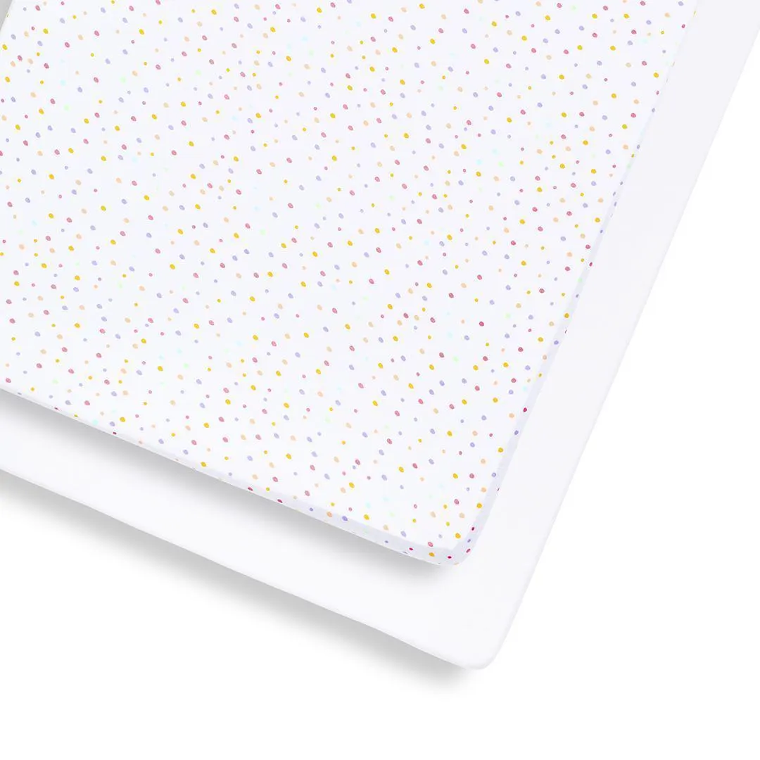 Snuz Cot & Cot Bed Fitted Sheets - Colour Spots - 2 Pack