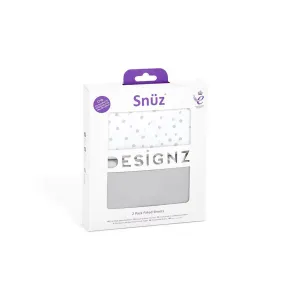 Snuz Crib Fitted Sheets - Grey Spots - 2 Pack