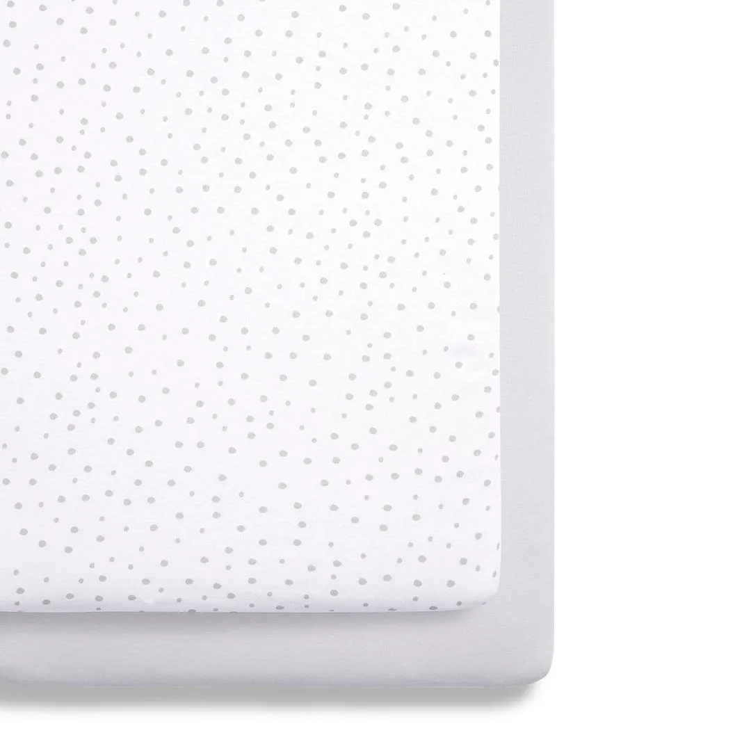 Snuz Crib Fitted Sheets - Grey Spots - 2 Pack