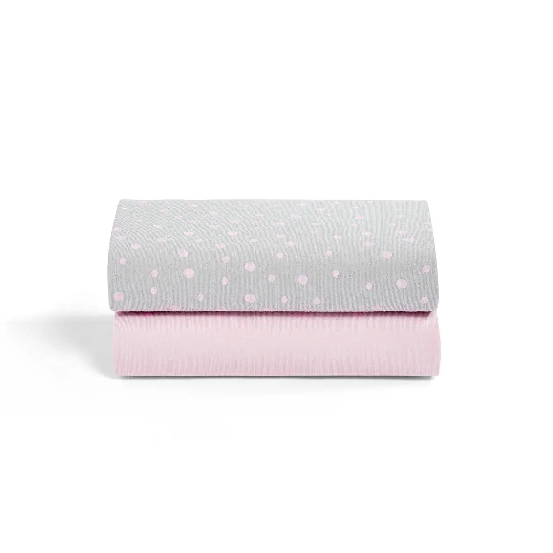 Snuz Crib Fitted Sheets - Rose Spots - 2 Pack