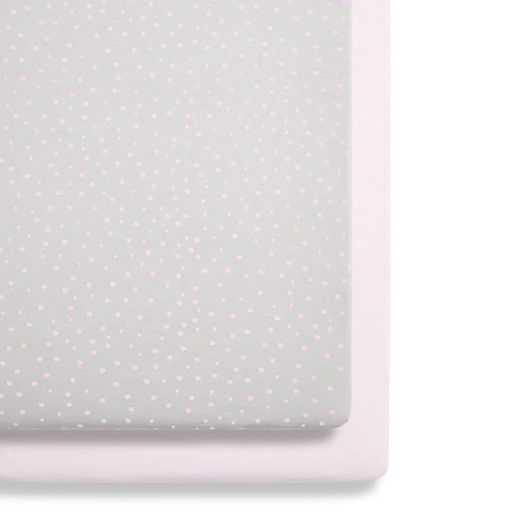 Snuz Crib Fitted Sheets - Rose Spots - 2 Pack