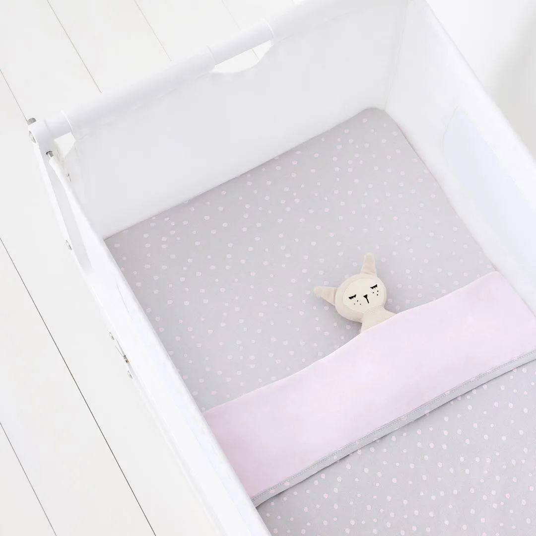 Snuz Crib Fitted Sheets - Rose Spots - 2 Pack