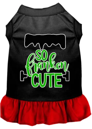 So Franken Cute Screen Print Dog Dress Black With Red Lg