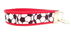 Soccer Balls Red Black Keychain (SKU 1206 KC)