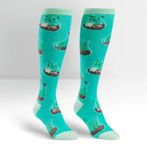 Sock It To Me Women's Funky Knee High Socks - Terrific Terrariums