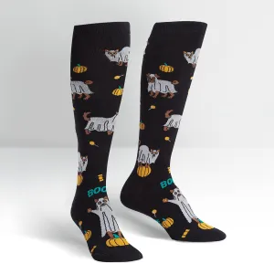 Sock It To Me Women's Knee High Socks - Trick or Treat? (Glow in the Dark)