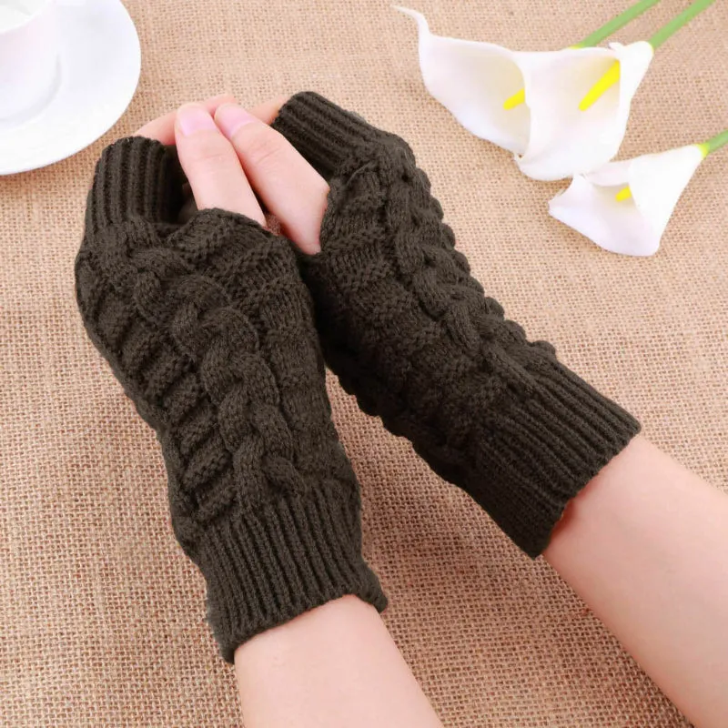 Soft and Warm Knitted Fingerless Winter Gloves