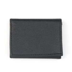 Soft Black Leather Tri-Fold Wallet