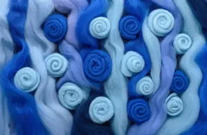 Soft Blue Merino Wool Roving