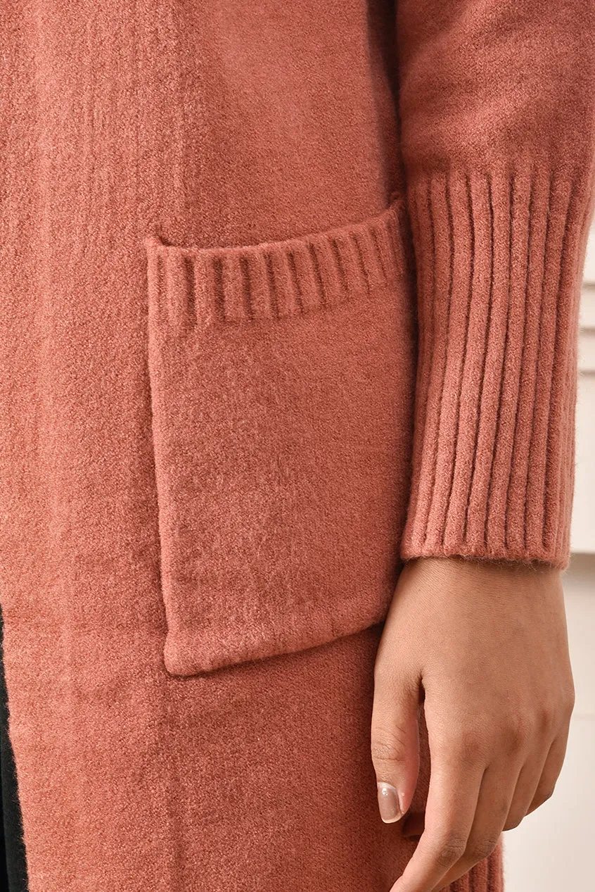 Soft Blush Open-Front Cardigan