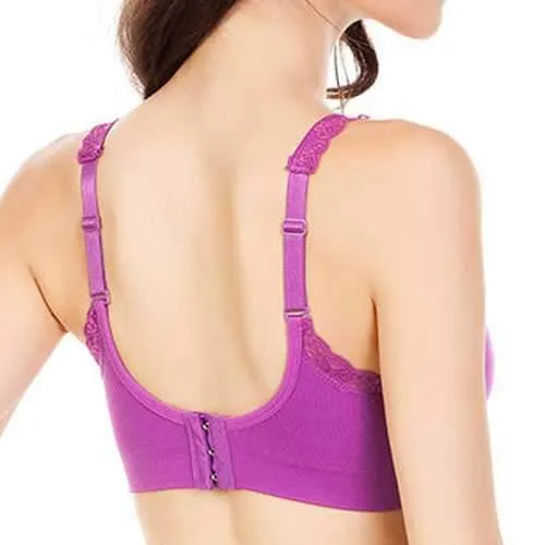 Soft Cotton Wireless Lace-trim Breathable Leisure Bra