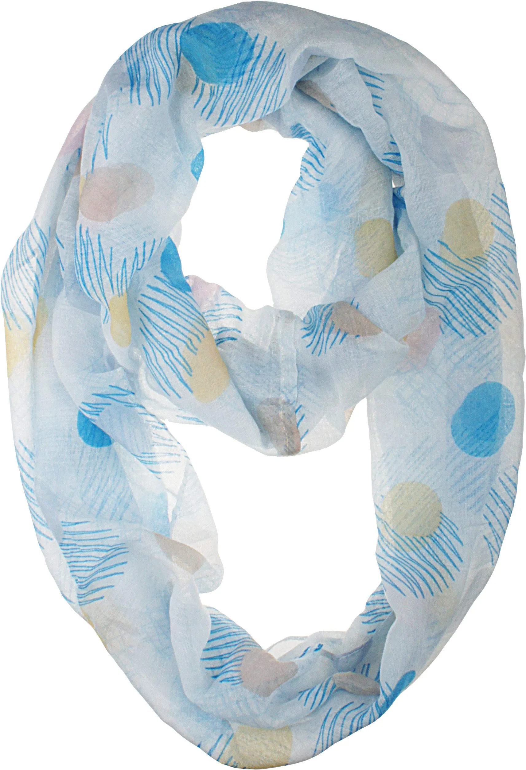 Soft Light Elegant Polka Dot Print Sheer Infinity Scarf