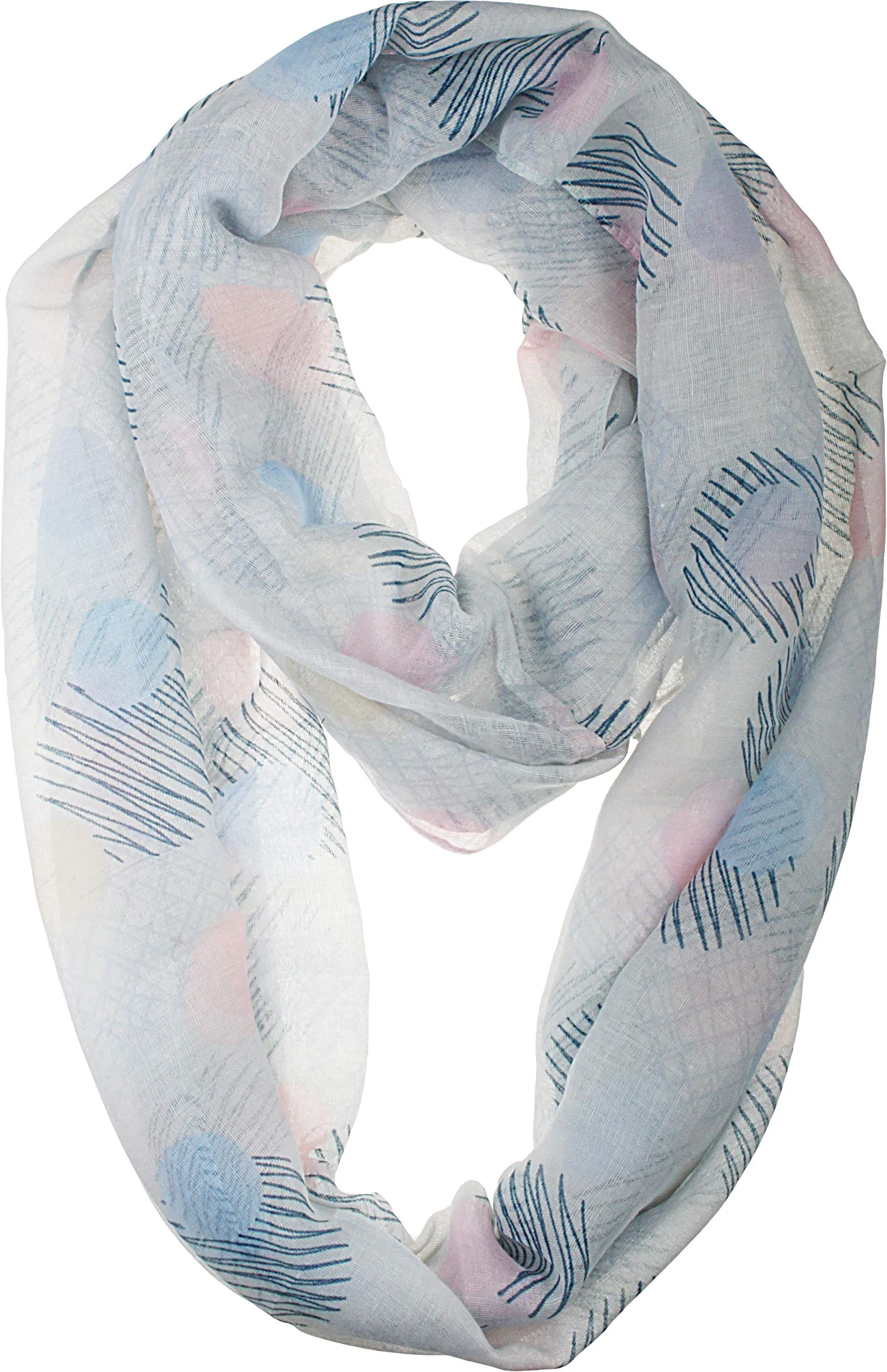 Soft Light Elegant Polka Dot Print Sheer Infinity Scarf