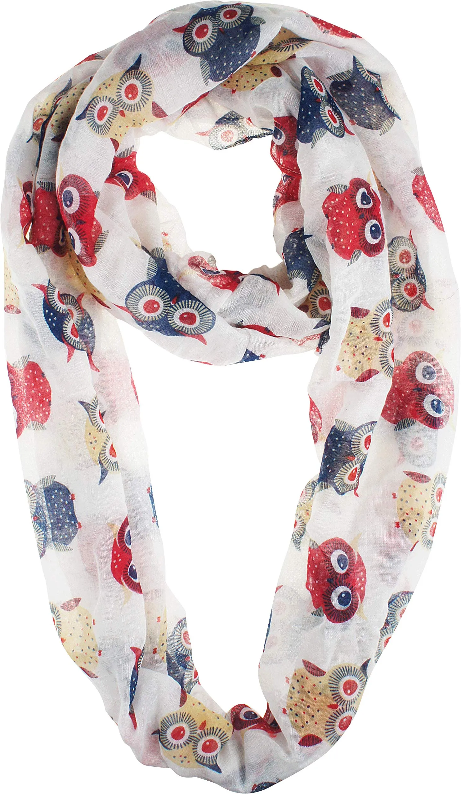 Soft Light Weight Cartoon Owl Sheer Scarf Shawl Wrap